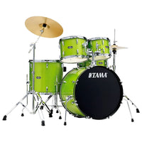 Tama Stagestar 5 Piece Drum Kit with Hardware & Cymbals Lime Green Sparkle ST52H5C LGS