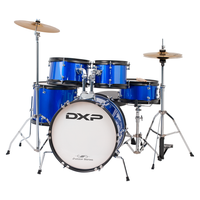 DXP Junior 5 Piece Drum Kit Set with Cymbals & Hardware Metallic Blue TXJ7MBL