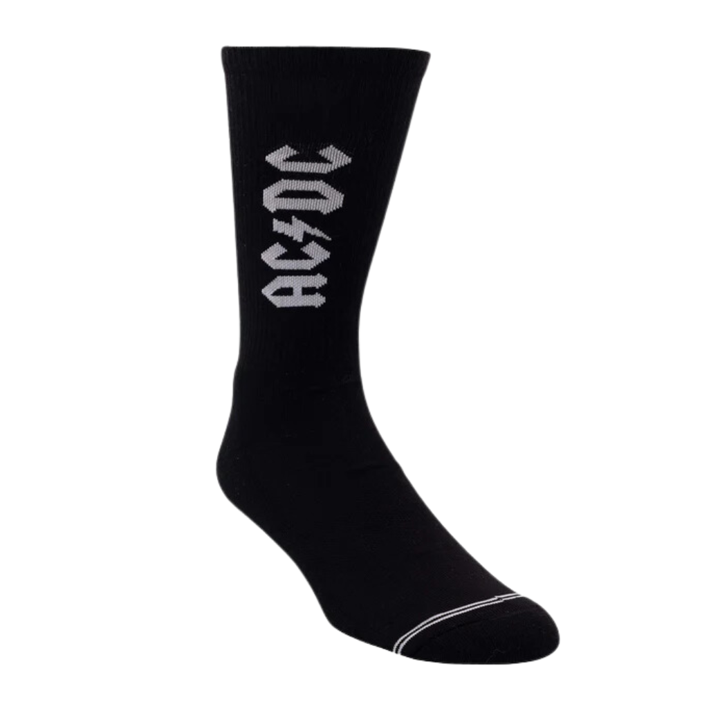AC/DC Lightning Bolt Licensed Crew Socks Black