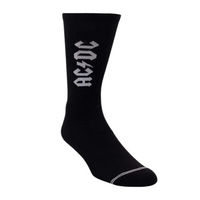 AC/DC Lightning Bolt Licensed Crew Socks Black