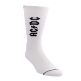 AC/DC Lightning Bolt Perri's Licensed Crew Socks White