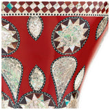 Meinl 8 3/4" Artisan Doumbek Drum Red-White Burl Mosaic Imperial AEED2 close up doumbek drum