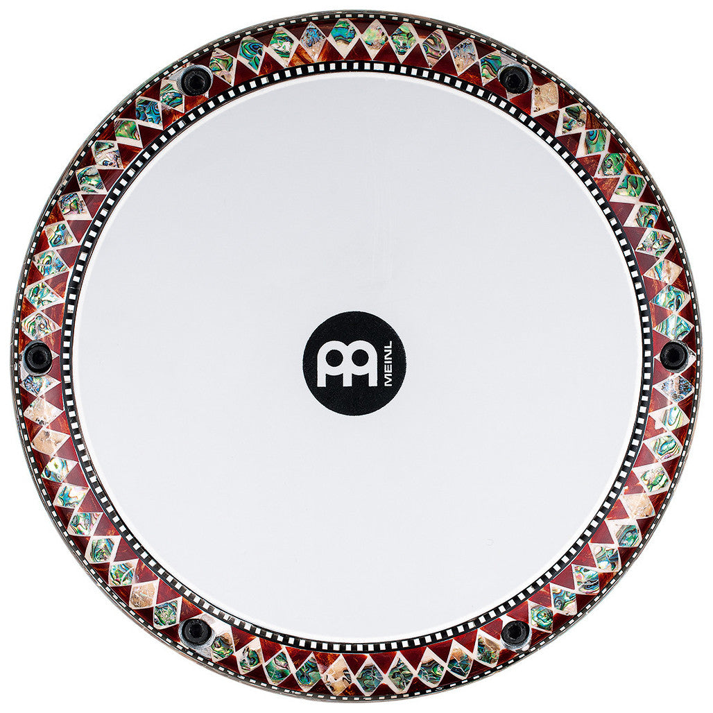 Meinl 8 3/4" Artisan Doumbek Drum Blue Burl Mosaic Palace AEED3 doumbek skin drum head close up