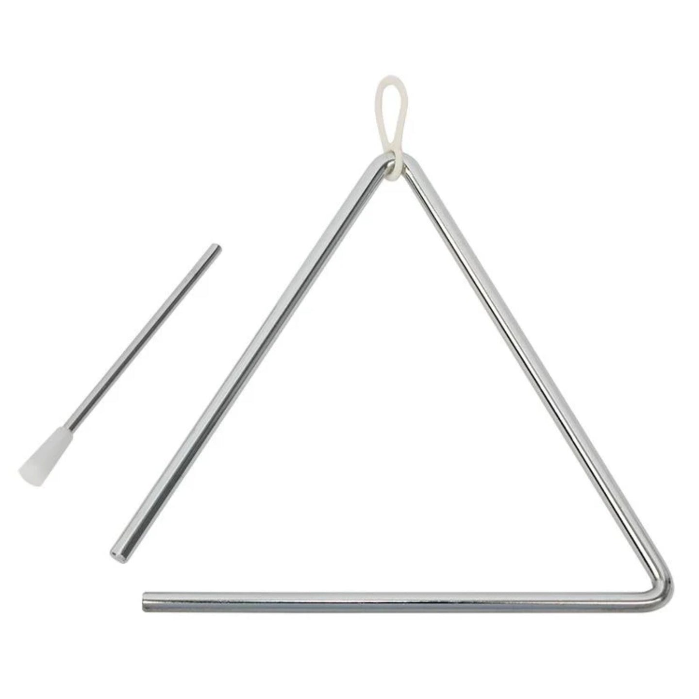 Angel 6" Triangle with Beater & Holder 7.5mm Pipe AT6M including a steel triangle, metal beater, and hanging holder.