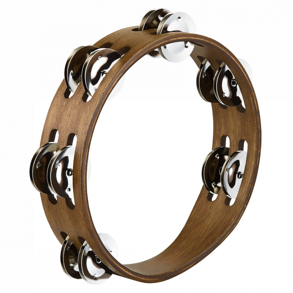 Mein Compact Wood Series 8" Tambourine Walnut Brown with Stainless Steel Jingles CTA2S-BK Buy tambourines online at Drum Republic Australia, we do online better.