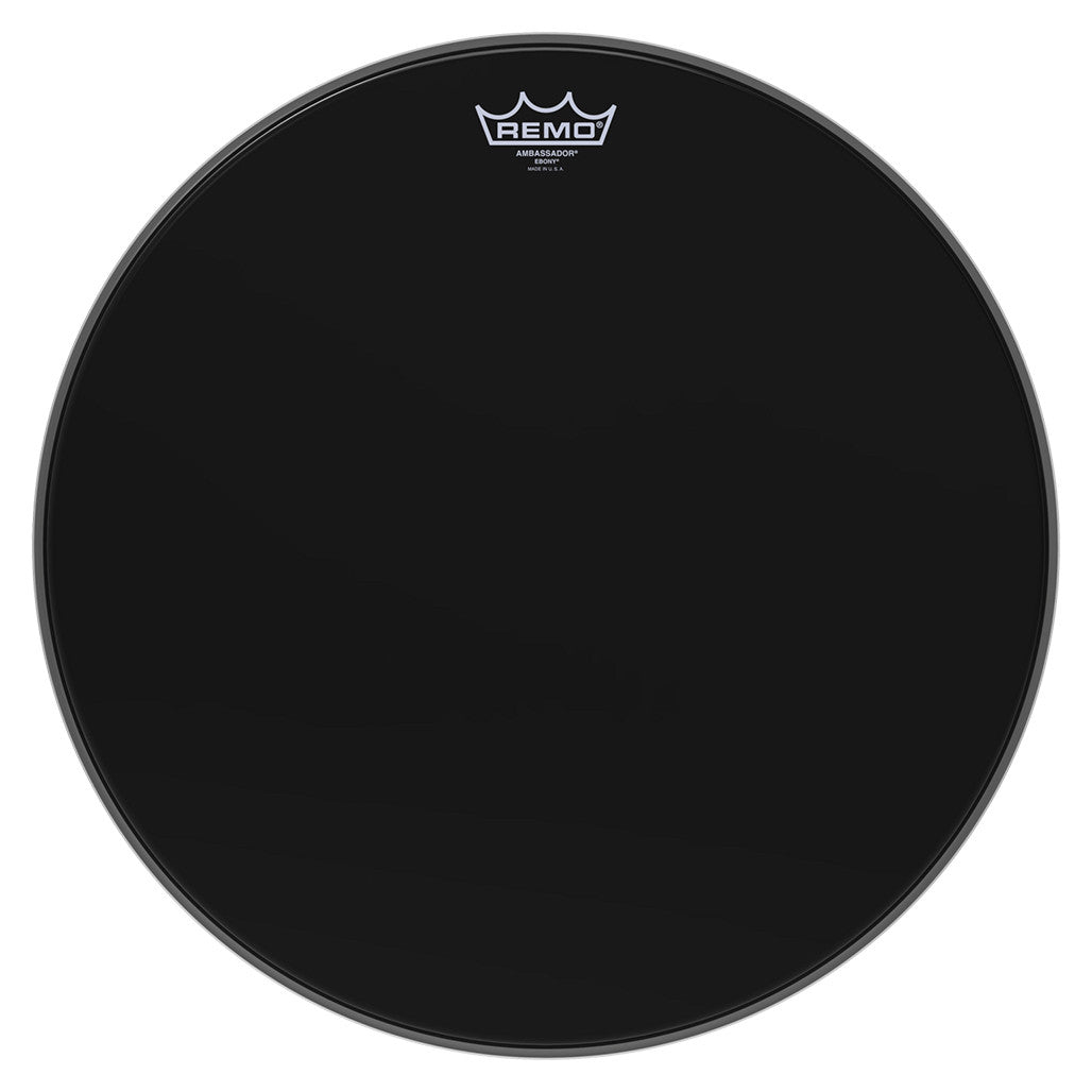 Remo USA Ambassador Ebony Black 18 Resonant Tom Drum  Head ES-0018-00