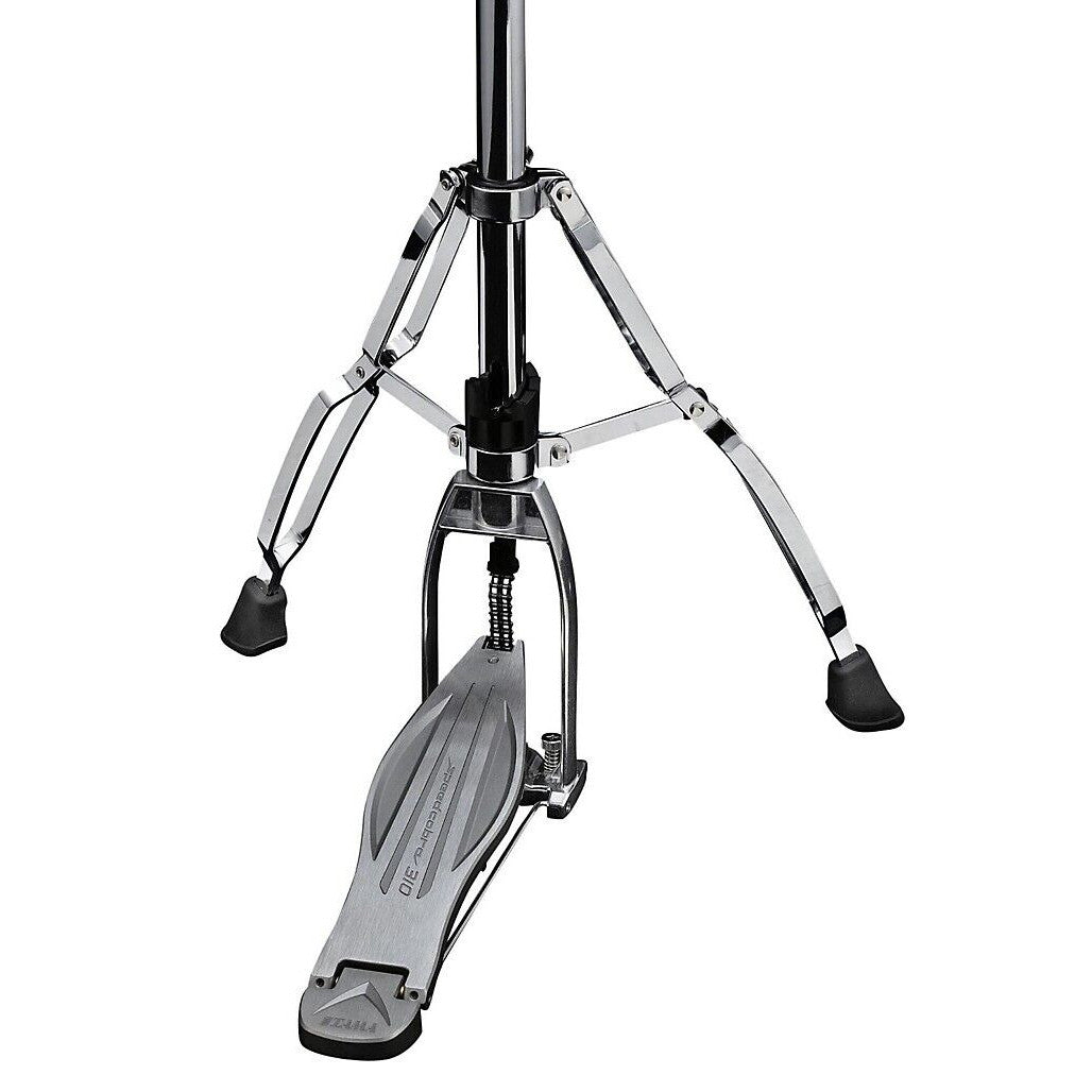Close-up of the Tama Speed Cobra 310 HH315D showing the footboard and space-saving dual-leg base.