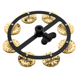 Meinl Hi-Hat Tambourine with 1 Row Hammered Brass Jingles HTHH1B-BK