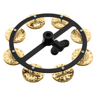 Meinl Hi-Hat Tambourine with 1 Row Hammered Brass Jingles HTHH1B-BK