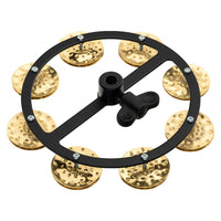 Meinl Hi-Hat Tambourine with 1 Row Hammered Brass Jingles HTHH1B-BK
