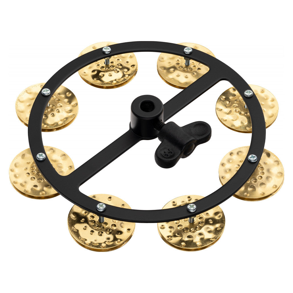 Meinl Hi-Hat Tambourine with 1 Row Hammered Brass Jingles HTHH1B-BK