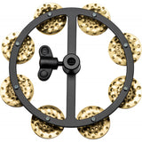 Meinl HiHat Tambourine with 1 Row Hammered Brass Jingles HTHH1B-BK top view