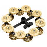 Meinl Hi-Hat Tambourine with 2 Rows Hammered Brass Jingles HTHH2B-BK