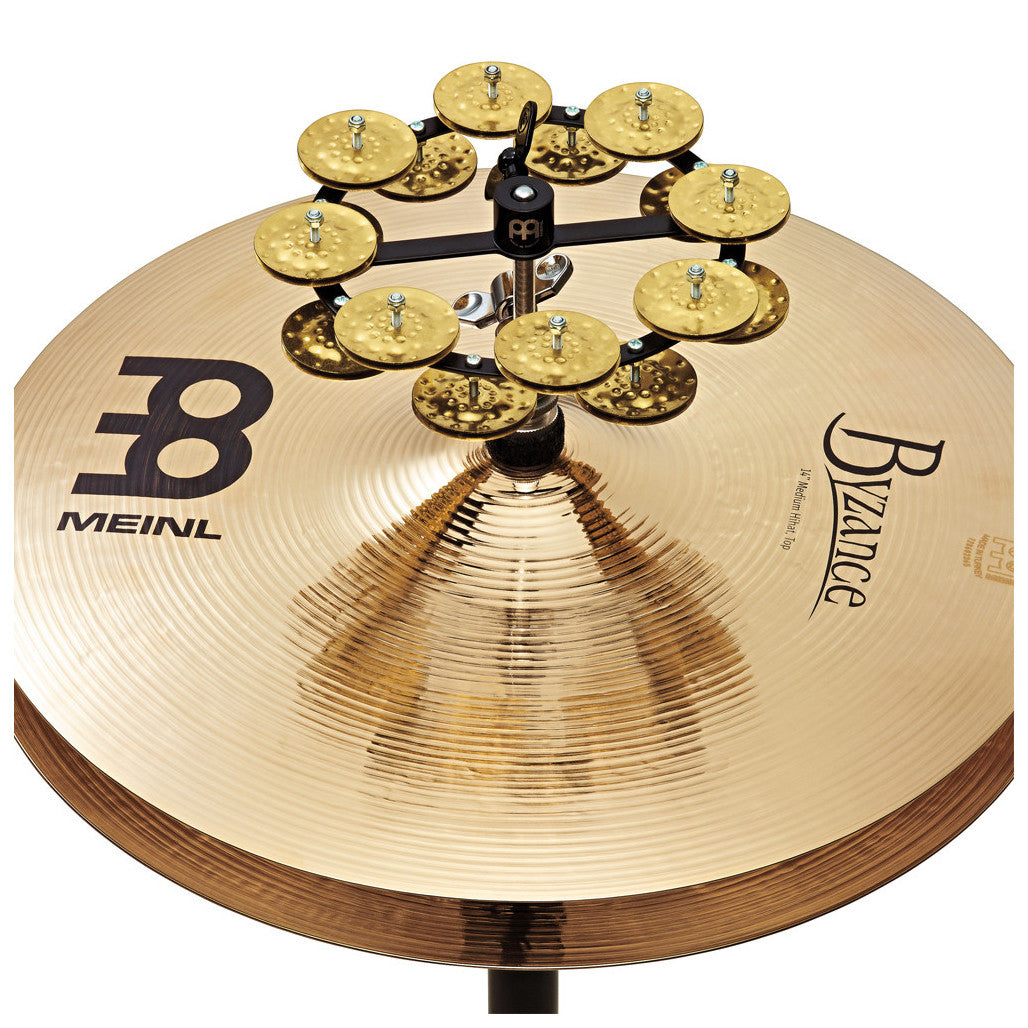 Meinl Hi-Hat Tambourine with 2 Rows Hammered Brass Jingles HTHH2B-BK 
Drum Republic Australia