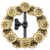 Meinl Hi-Hat Tambourine with 2 Rows Hammered Brass Jingles HTHH2B-BK