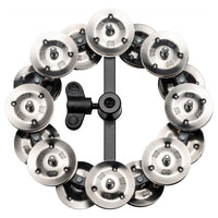 Meinl Hi-Hat Tambourine with 2 Rows Steel Jingles HTHH2BK