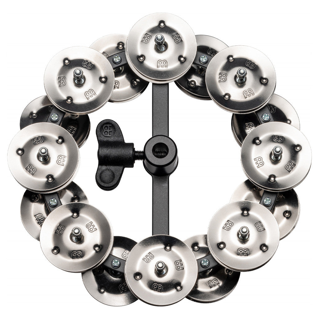 Meinl Hi-Hat Tambourine with 2 Rows Steel Jingles HTHH2BK