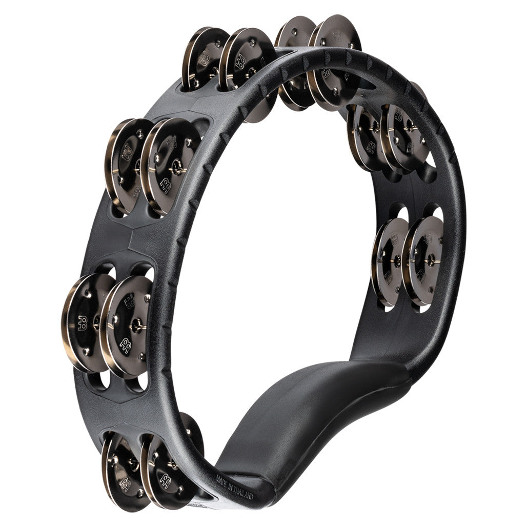 Meinl Headliner Series Hand Held Black ABS Tambourine with 2 Rows Steel Jingles HTMT1BK