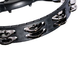 Meinl Headliner Series Mountable Black Tambourine with Steel Jingles HTMT2BK close up