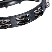 Meinl Headliner Series Mountable Black Tambourine with Steel Jingles HTMT2BK close up