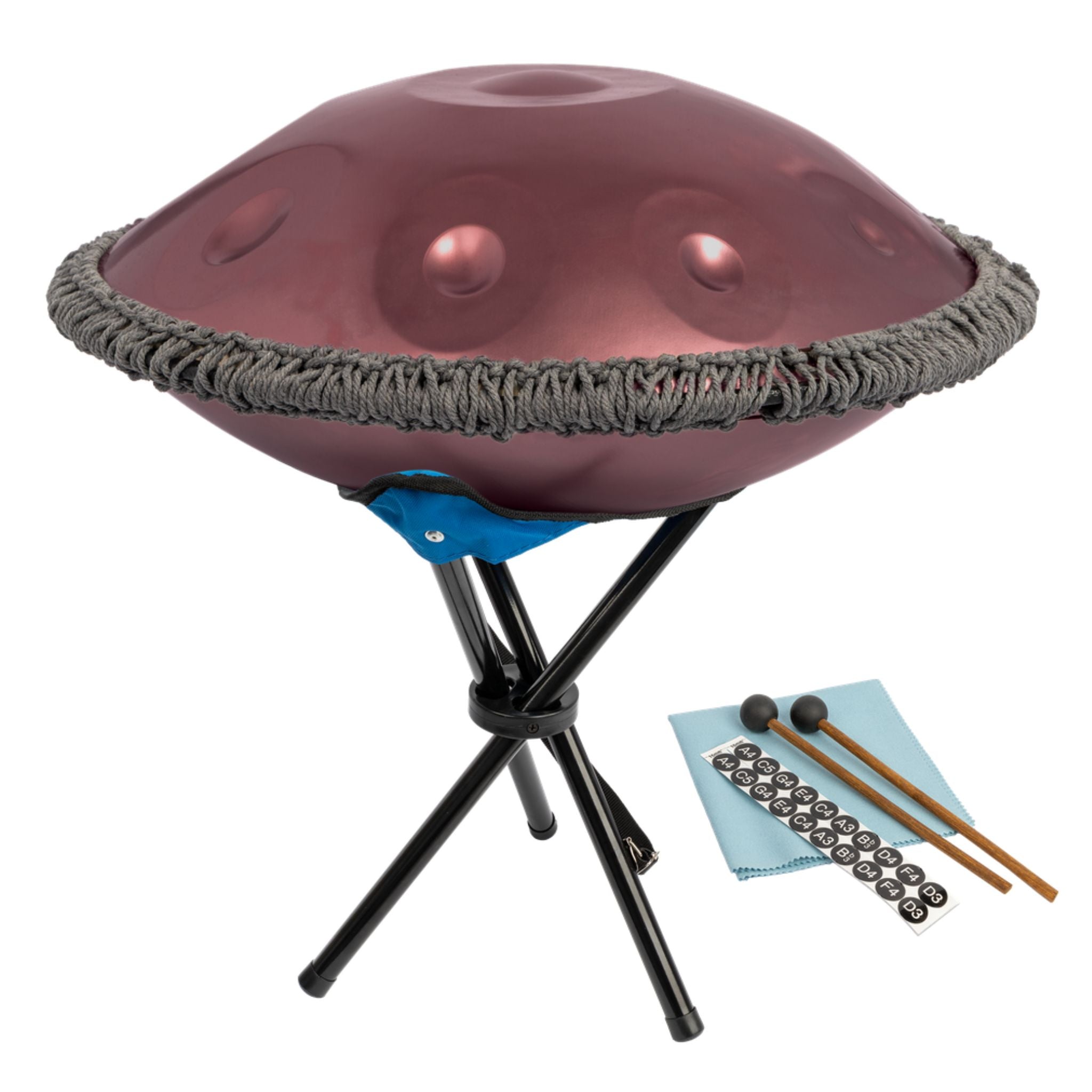 Mano Percussion Handpan 10-Note D Kurd Tuning 55cm Diameter - Purple