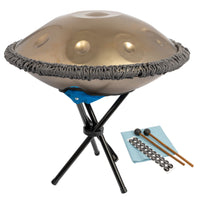 Mano Percussion Handpan 10-Note D Kurd Tuning 55cm Diameter - Gold
