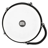 Aerial view of the Meinl Jumbo Series Djembe Drum 10" Day of the Dead JD10DA showing the synthetic drumhead and tuning rim.