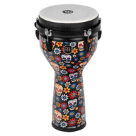 Meinl Jumbo Series Djembe Drum 10" Day of the Dead JD10DA with synthetic head and distinctive Day of the Dead shell design.