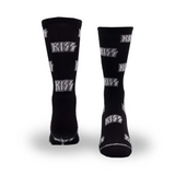KISS Band Merch Crew Socks in Black