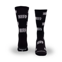 KISS Band Merch Crew Socks in Black