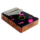 Mahalo Kalimba Handmade Wood Chamber Heart Design MKA17HE