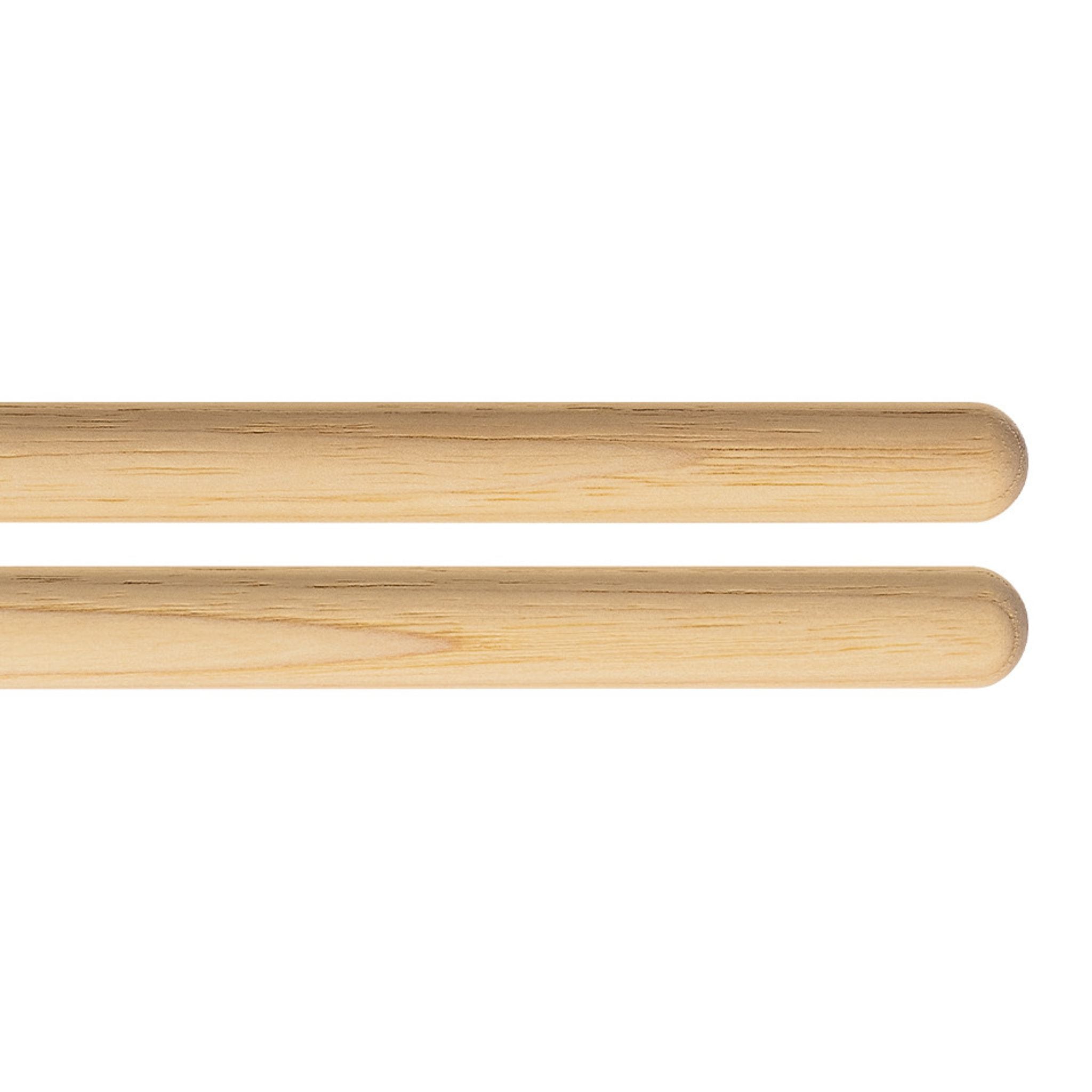 Close-up of the butt ends of the Meinl Kriss Rybalchenko Signature Drumsticks SB603 showing the rounded handle ends and premium American Hickory construction.