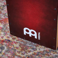 Close-up of Red Snarecraft cajon by Meinl Percussion.
