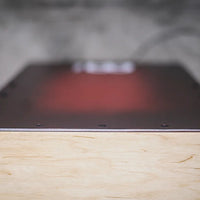 Close-up of a Meinl Snarecraft cajon drum.