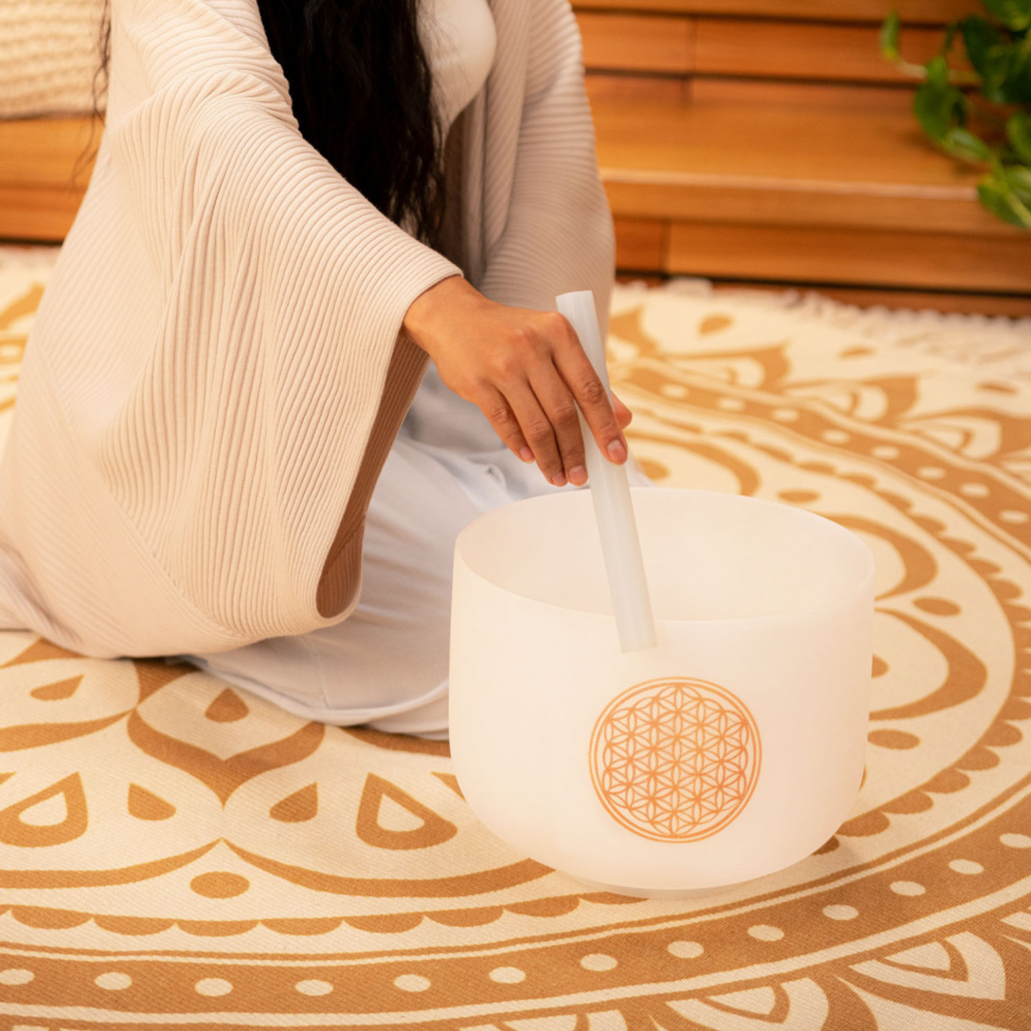 Meinl Sonic Energy Crystal Singing Bowl 10" All Chakras - Flower of Life 128 Hz Note C4