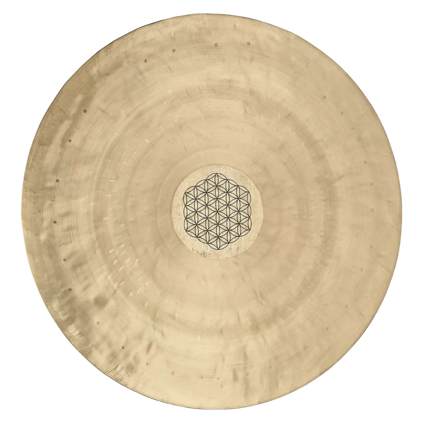 Meinl Sonic Energy Flower of Life Wind Gong 16" WGFOL16 handcrafted from bronze alloy with an engraved Flower of Life design and suspension cord.