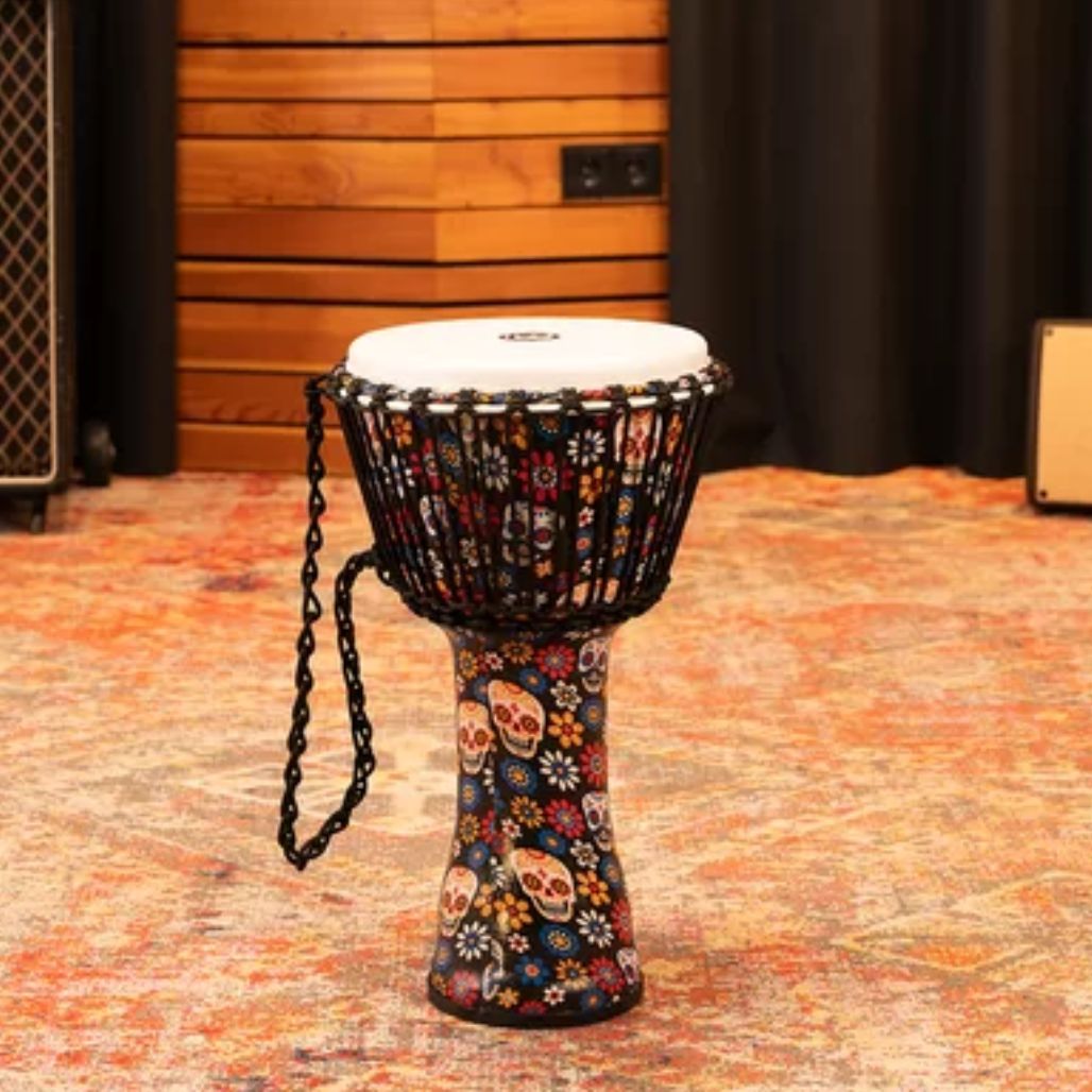 Meinl Djembe Drum 10" Diameter Travel Series - Day Of The Dead Edition PADJ7-M-F