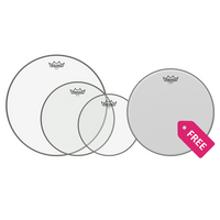 Remo USA Emperor Clear Drum Head Pro Pack with Free Ambassador Snare Drum Head PP-1860-BE