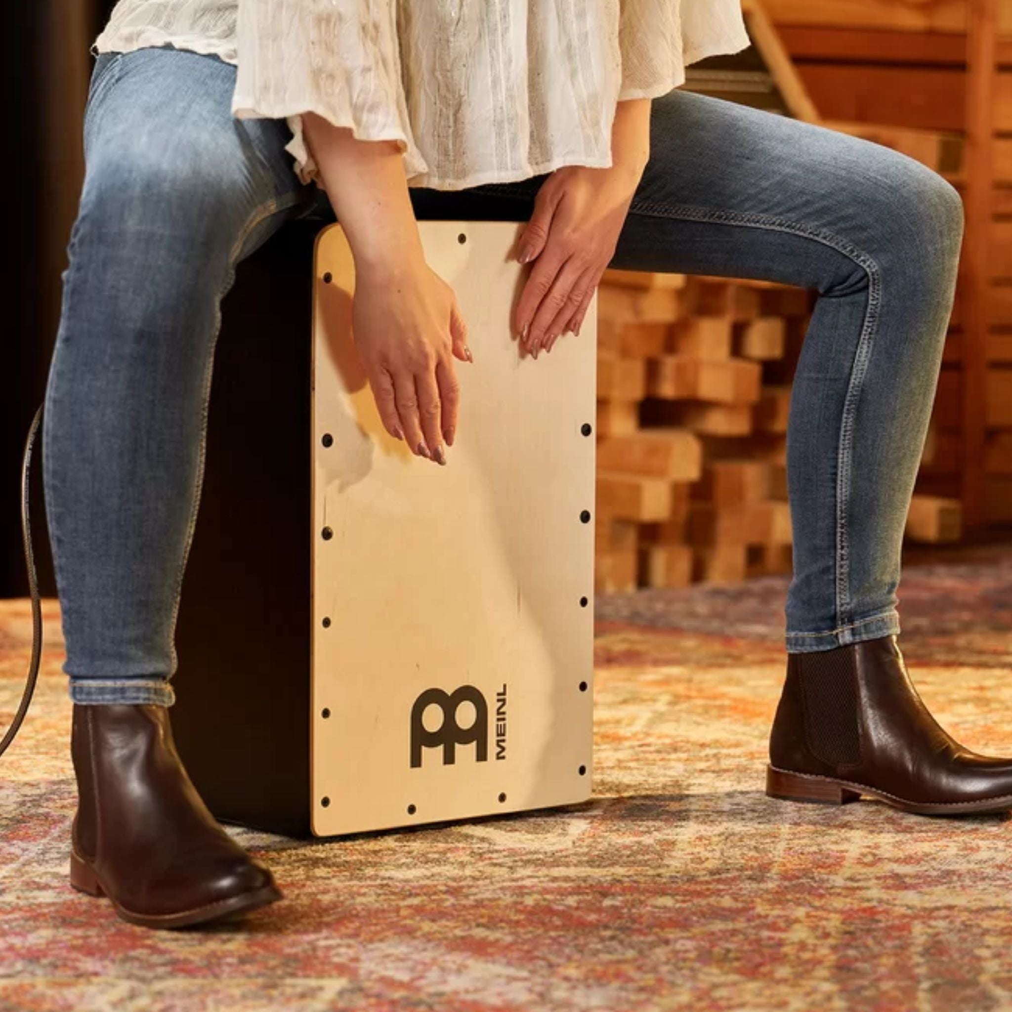 Meinl Cajon Drum Snarecraft Series with Pickups - Baltic Birch PSC100B