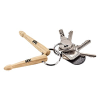 Meinl Drumstick Keyring SB506 with two miniature maple drumsticks attached to a set of keys.