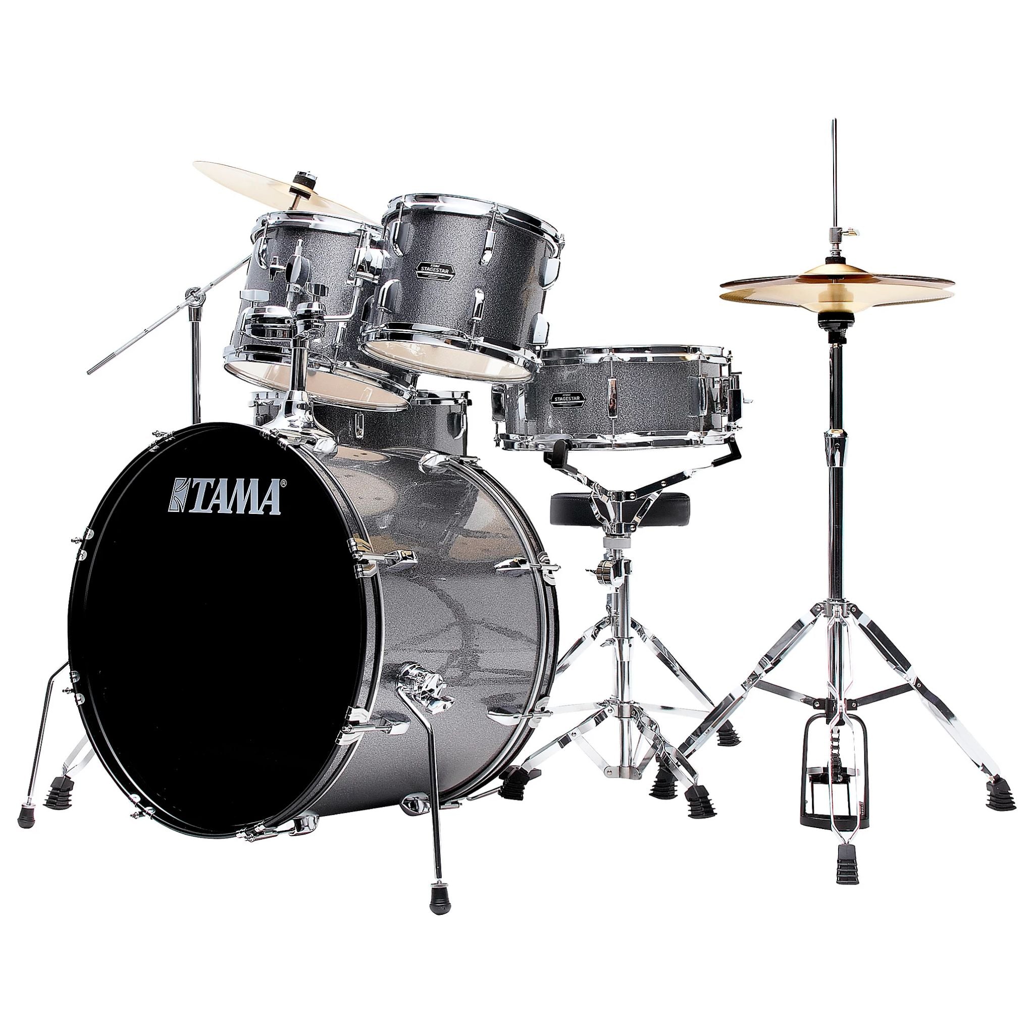 Tama Stagestar 5 Piece Drum Kit with Hardware & Cymbals Silver Sparkle ST52H5C CSS
