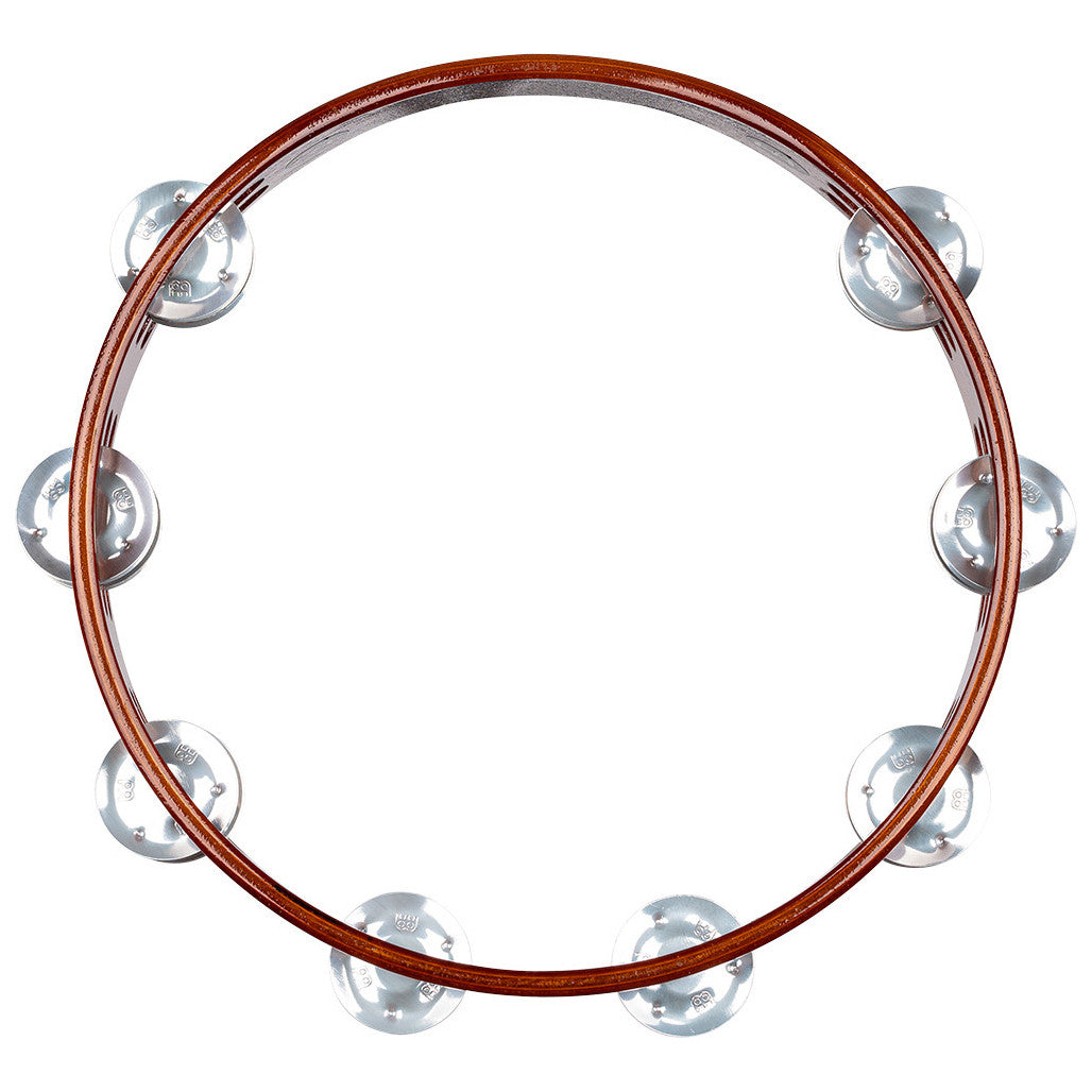 Meinl 10 inch Wood Tambourine with 2 Rows Aluminium Jingles TA2A-AB