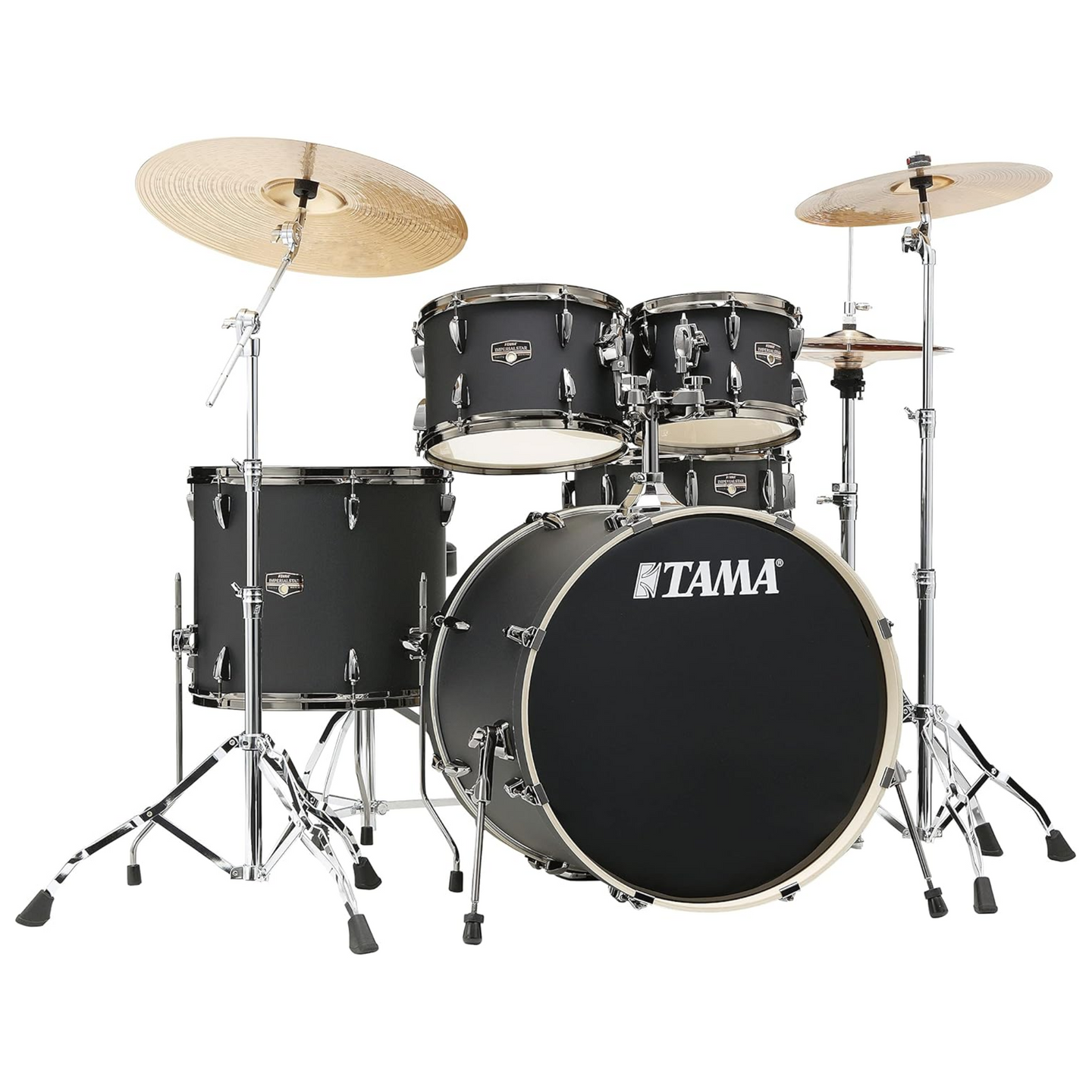 Tama Imperialstar Drum Kit with Hardware - 5 Piece Blacked Out Black IP52H6WBN BOB