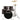 Brixton 5 Piece Black Drum Set Kit with Cymbals & Hardware