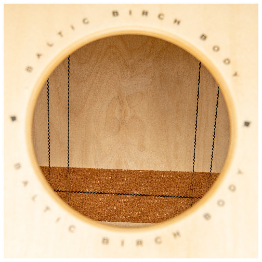 Meinl Woodcraft Series String Cajon Baltic Birch WC100B close up inside cajon drum
