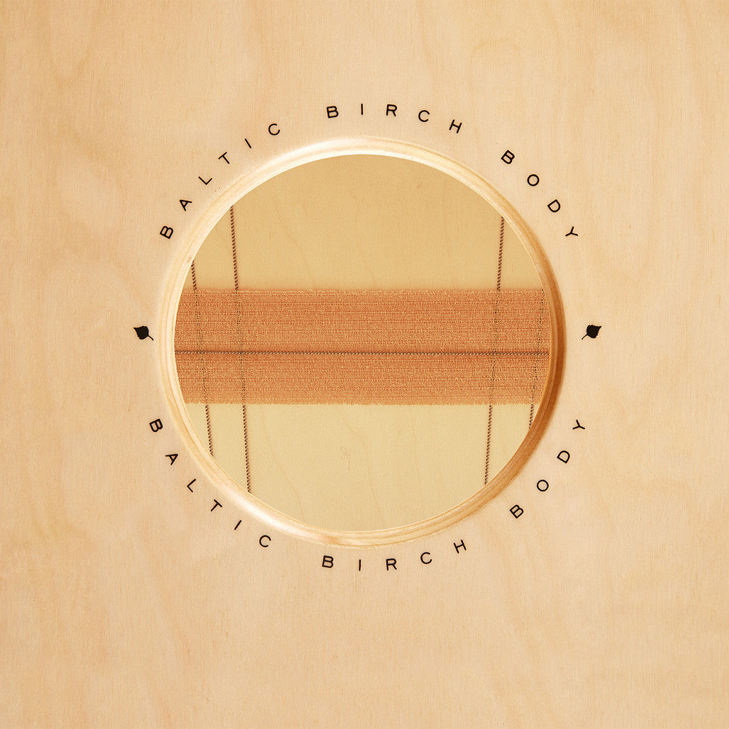 Meinl Woodcraft Series String Cajon Espresso Burst Frontplate WC100EB close up snare wires