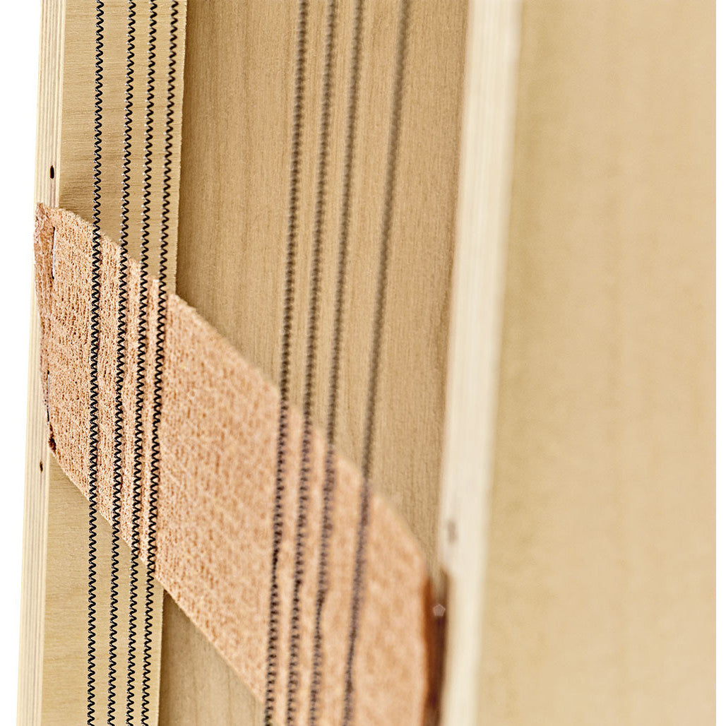 Meinl Woodcraft Professional Series String Cajon Mahogany Frontplate  WCP100MH Inside View of Snare Wires