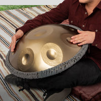 Mano Percussion Handpan 10-Note D Kurd Tuning 55cm Diameter - Gold