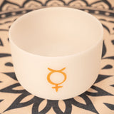 Planetary tuned crystal singing bowl Mercury frequency used for sound healing meditation and vibrational therapy