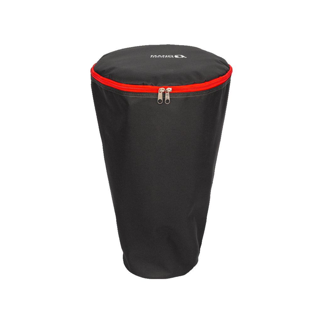Carry bag included with the Mano Percussion Djembe Drum 10" Water Spirit Design MPC10WS for transport and storage.